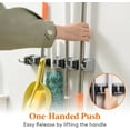 thumbnail image 5 of Lifewit 2-Pack Mop and Broom Holder Wall Mount, Anti-Slip Broom Hanger for Garage, Utility Room, Laundry Room, Pantry, Garden, 5 Slot 6 Hook, Gray, 5 of 11