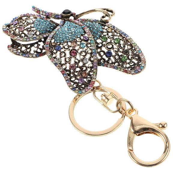 RENACLIPY Rhinestone Butterfly Keychain Multi-Colored Charm for Bags, Purses, Backpacks, and Accessories