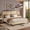 Beige-880, variant on BSHTI King Bed Frame with Velvet Upholstered Headboard, King Size Fabric Upholstered Platform Bed Frame, Modern Bedroom Furniture with Wood Support, No Box Spring Needed, Beige