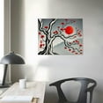 thumbnail image 3 of GOSMITH 3 Panel Full Moon Flower Canvas Painting Wall Art Red Floral with Tree Branches Picture Wall Decor Landscape Modern Painting Canvas Prints Framed Artwork, 3 of 4