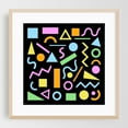 thumbnail image 2 of 80s Style Abstract Color Shapes on Black - Digital Art Geometric Modern Art Abstract Pop Art Pattern Retro Unframed Wall Art Print 6 x 6 inches, 2 of 9