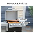 thumbnail image 4 of 52" Propane Gas Grill 4+1 Burner BBQ, Outdoor Cabinet Grill w/ Side Burner & Wheels, Silver, 4 of 9