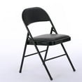 thumbnail image 4 of Leather Chair, 4Pcs Elegant Foldable Iron & PVC Chairs for Convention & Exhibition Black, 4 of 9
