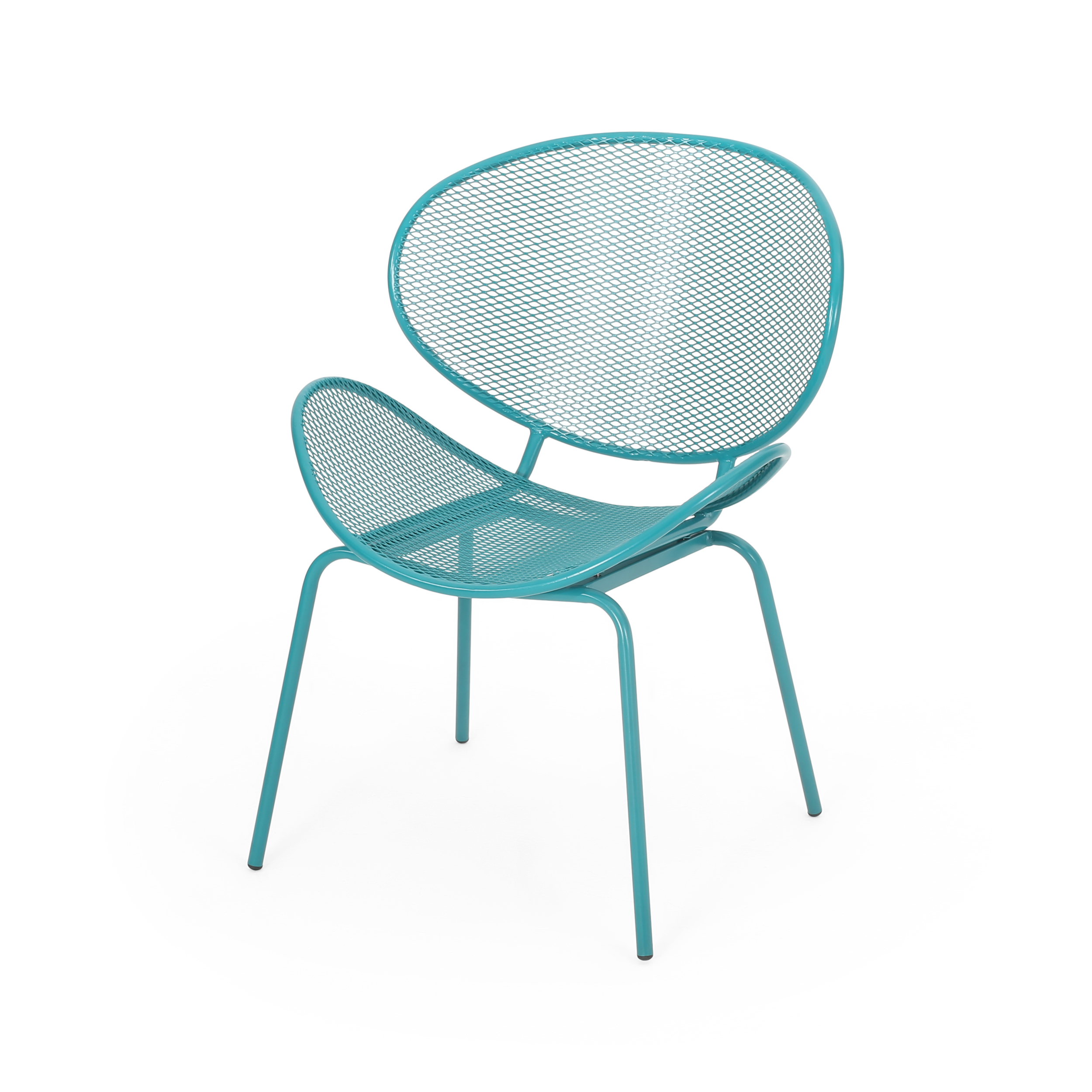 Outdoor Mesh Leisure Chair Set of 2, Shell Style Seats for Patio Garden, Taupe