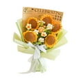 thumbnail image 2 of Hand-Woven Wool Bouquet*1 Clearance! Hand Woven Wool Bouquets Finished Sunflowers Teachers' Day Bouquets Knitted Artificial Flowers, 2 of 7