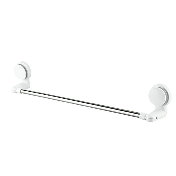 Suction Cup Towel Bar Punch-free Adjustable Towel Rack Flexible Removable Hand Towel Holder with 6 Sliding Hooks for Bathroom Kitchen Door