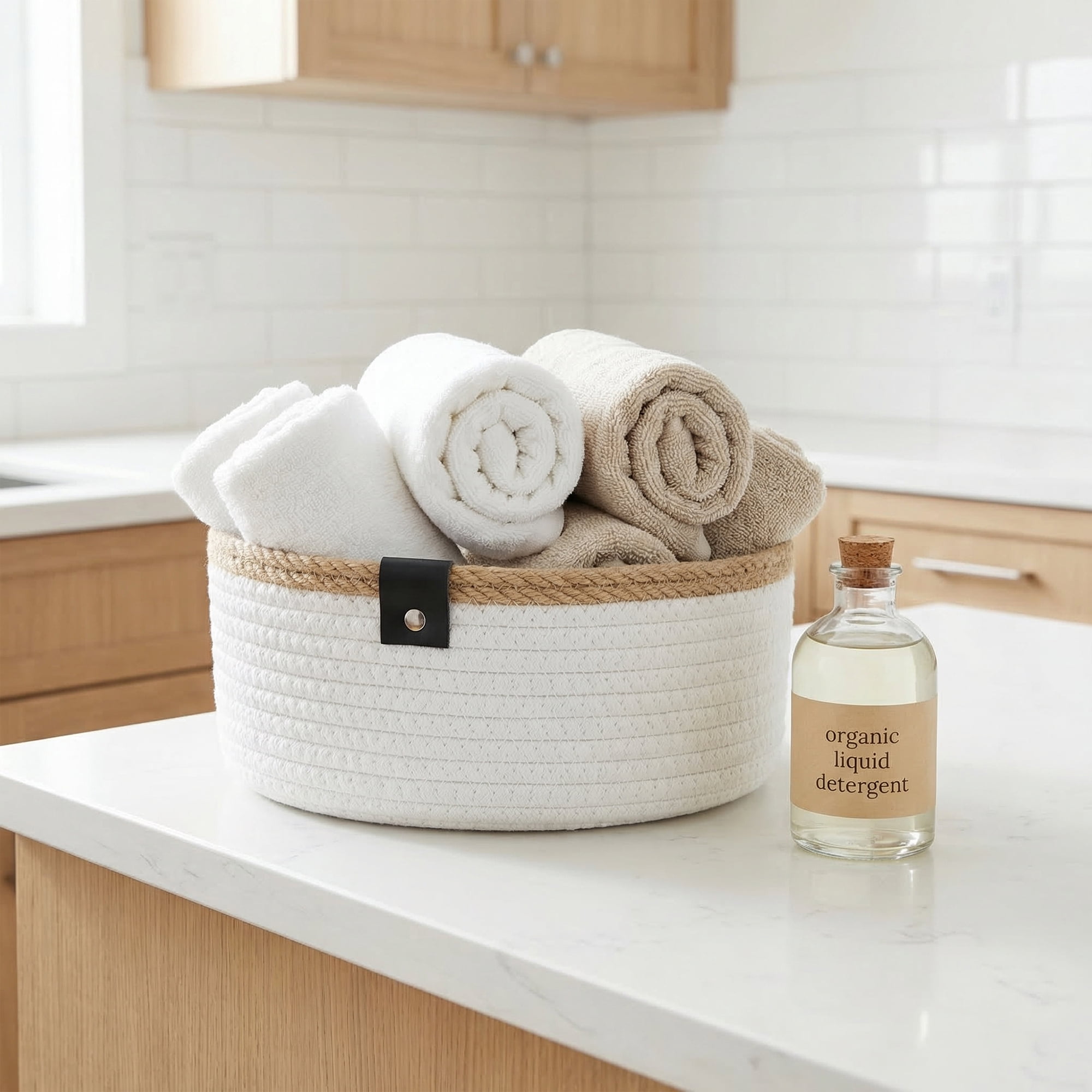 Unique Bargains 3pcs Woven Storage Basket for Key Tray Bowl Colorful 3pcs