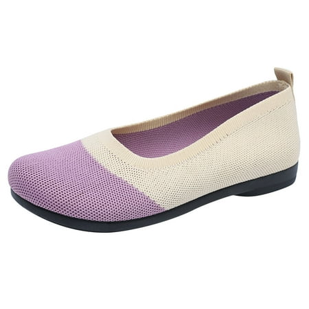 

Mackneog Ladies Shoes Versatile Shallow Mouth Mesh Lightweight Breathable Flat Casual Shoes Gift on Clearance