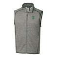 thumbnail image 2 of Men's Cutter & Buck Heather Gray Tulane Green Wave Mainsail Sweater-Knit Full-Zip Vest, 2 of 3