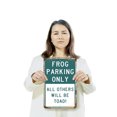 thumbnail image 3 of Frog Parking Only All Others Toad 10 Inch x 14 Inch Novelty Plastic Sign Durable Weatherproof UV Protected Perfect for Gardens Patios Fun Gag Gift for Frog Lovers Crafted in the USA, 3 of 5