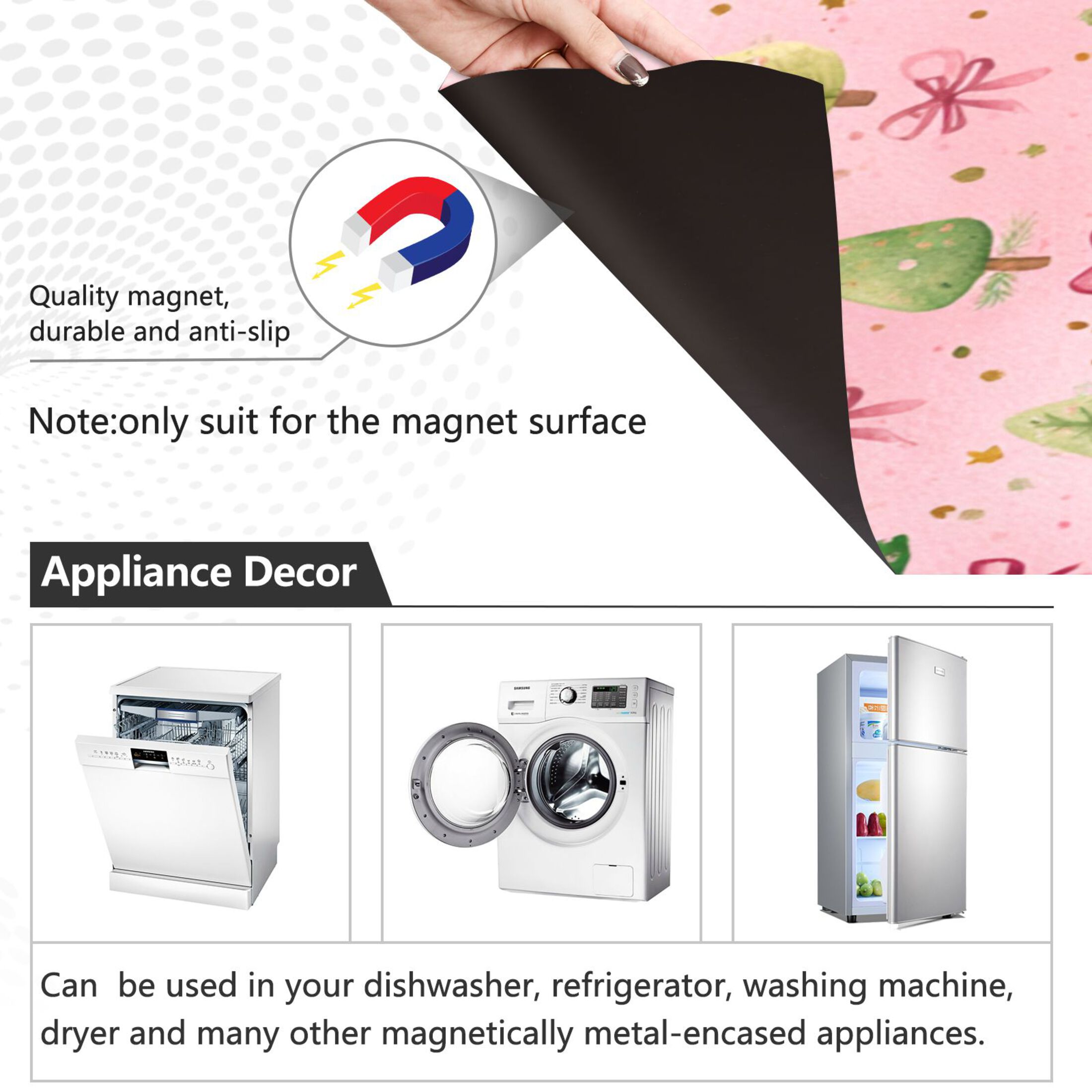 Dishwasher Magnetic Refrigerator Magnet Cover Sticker Home Decorative 23"x26" Cute Christmas Tree Pattern