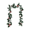 thumbnail image 2 of Christmas Holly Garland with Berries Artificial Garland Indoor Outdoor Decoration Rustic Greenery Hanging for Holiday Decoration Mantel Table Christmas Party(6 Feet) A, 2 of 6