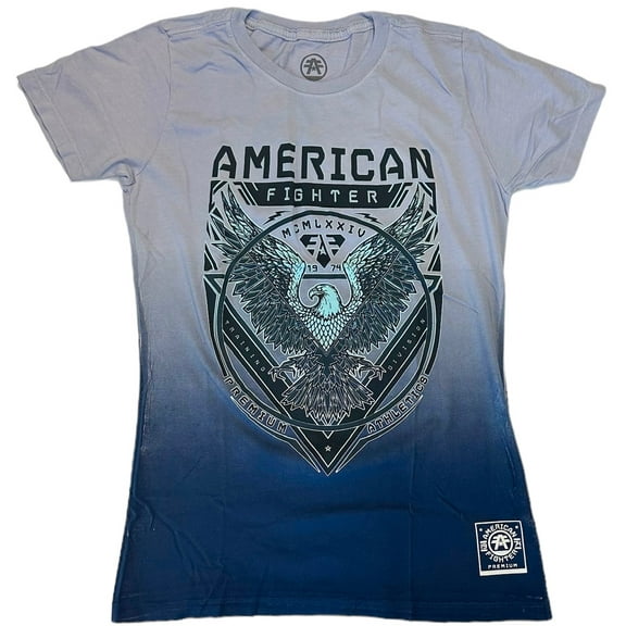 American Fighter Women's T-Shirt Light Purple Dip Dye Puff Print Lynbrook Tee (X-Small, Purple)