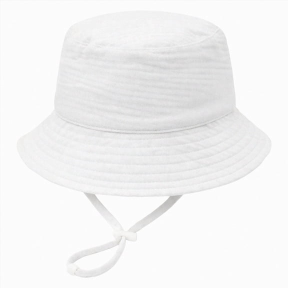 Ccpelsie Little/Big Kids Summer Casual Sun-Hat with Neck Flap for Swimming Boys and Girls Beach Hat White