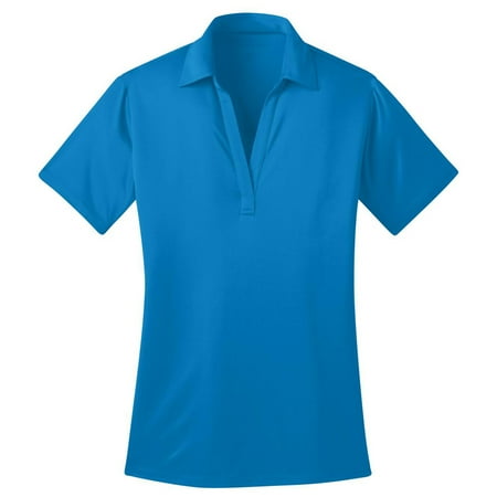 Maroon Striped Performance Polo - Port Authority Women's Durable Wicking Performance Polo Shirt_Brilliant Blue_L