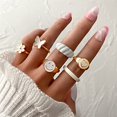 thumbnail image 5 of Anillos bonitos, anillos estéticos para niñas y mujeres, joyería Preppy Y2K, anillos apilables para chicas adolescentes, anillos de oro blanco, rosa y verde JAMW Sencillez, 5 of 5