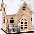 thumbnail image 3 of HCTSHG Christmas Led Light Wooden House, Wooden Christmas Village Mini Houses House Landscape Decors for Christmas Table Centerpieces Holiday Home Decor, 3 of 5