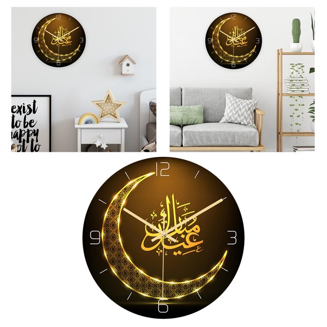 Reloj de pared musulmán para decoración, movimiento arrido , reloj de pared, relojes de lámpara acrílica, reloj de pared Reloj de pared islámico, B BLESIY Reloj de pared moderno
