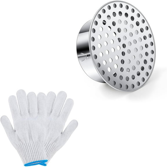 PVC Termination Cap for 2" Inner Diameter, Mesh Screen Vent Cover 304 Stainless Steel, for Furnace & Roof Vent Cap, Round Air Outlet Exhaust and Water Drains Pipe with Gloves 2 in 2 in