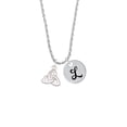 thumbnail image 2 of Delight Jewelry Silvertone Celtic Trinity Knot - Silvertone Script Initial Disc - L - Charm Necklace, 20"+3", 2 of 4