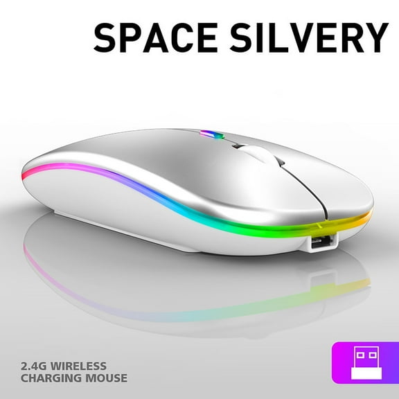 BotaniNest Wireless Rechargeable LED Lighted Mouse, Silent 2.4GHz Wireless Mouse For Laptop, Desktop