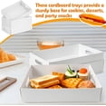 thumbnail image 3 of 50 Pack Kraft Cardboard Food Trays Sturdy Disposable Cookie Serving Platters for Parties Paperboard Crate, Dessert Display Tray, Gift Giving, Christmas, Weddings(White,13" X 9" X 3"), 3 of 3