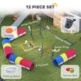 thumbnail image 3 of PawHut Dog Agility Training Equipment, 12-Piece Dog Obstacle Course with Adjustable Hurdle & Ring, 4 Tunnels, Weave Poles, 3 of 9