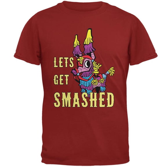 Cinco de Mayo Let's Get Smashed Mens T Shirt Cardinal Red SM