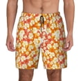thumbnail image 3 of Uemuo Orchids Flowers Pattern Mens Swim Trunks Quick Dry Board Shorts with Mesh Lining, Stretch Beach Shorts Quick Dry No-Chafing Board Shorts-3X-Large, 3 of 9