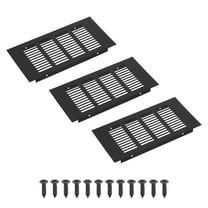 Uxcell 8 x 4 Inch Rectangle Ventilation Grille, 3PCS Aluminum Air Vent Cover, Black