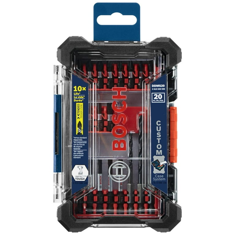 Bosch DDMS20 20 Piece Impact Tough Drill Drive Custom Case Set