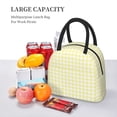 thumbnail image 5 of Yiaed Lemon Yellow Checkboard Print Lunch Bag Adult Insulated Lunch Box, Leakproof Cooler Food Lunch Containers Reusable High Capacity Lunch Tote Bags-One Size, 5 of 6