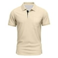 thumbnail image 2 of Mens Polo Golf Shirts with Pocket Cooling Performance Moisture Wicking Polo Shirts Beige XXL, 2 of 5
