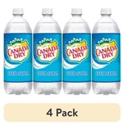 (4 pack) Canada Dry Zero Calorie Club Soda Pop, 1 L, Bottle
