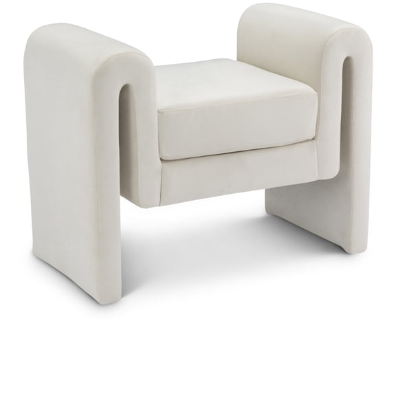 Meridian Furniture Stylus Cream Velvet Bench