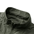 thumbnail image 5 of WTOBBY Men's Stand Collar Windbreaker Jacket, Lightweight Water-Resistant Casual Coat, Thin Layer for Outdoor Protection and Everyday Style,Army Green L, 5 of 8