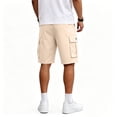 thumbnail image 5 of Homeyce Cargo Short for Men with Multi Pockets Elastic Waist Short Pants Drawstring Ripstop Straight Leg Cargo Short Relaxed Fit Outdoor Hiking Camo Stretch Outfit,Brown M, 5 of 5