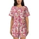 thumbnail image 1 of Fotbe Sweet Conjunto de Pijama Estampado para Mujer, 2 Piezas, Ropa de Dormir con Camiseta de Manga Corta y Shorts Suaves-Small, 1 of 6