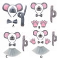 thumbnail image 4 of ZLight Mouse Costumes, Mouse Character Holiday Headband Sets. Ear Fabric. To Machine For Holiday Parties, Photo Props. 4 Pec Gray bow tie, 4 of 6