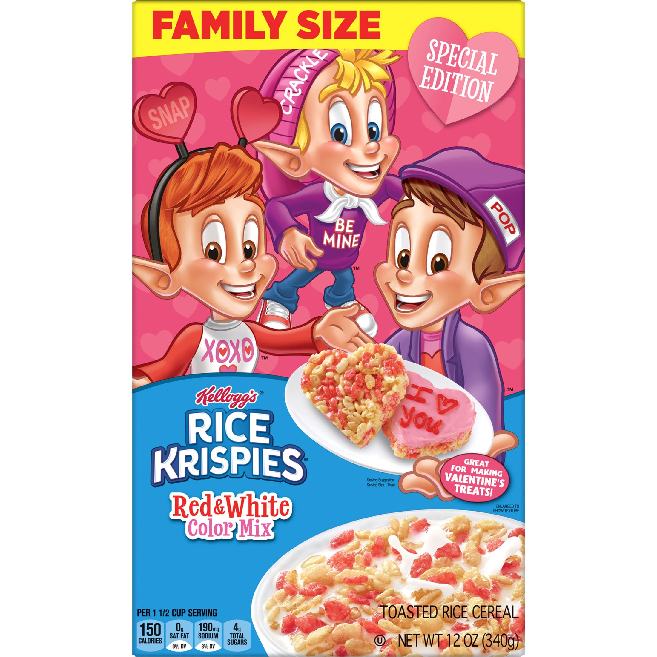 Kellogg's Rice Krispies Original with Red and White Color Mix Cold Breakfast Cereal, 12 oz