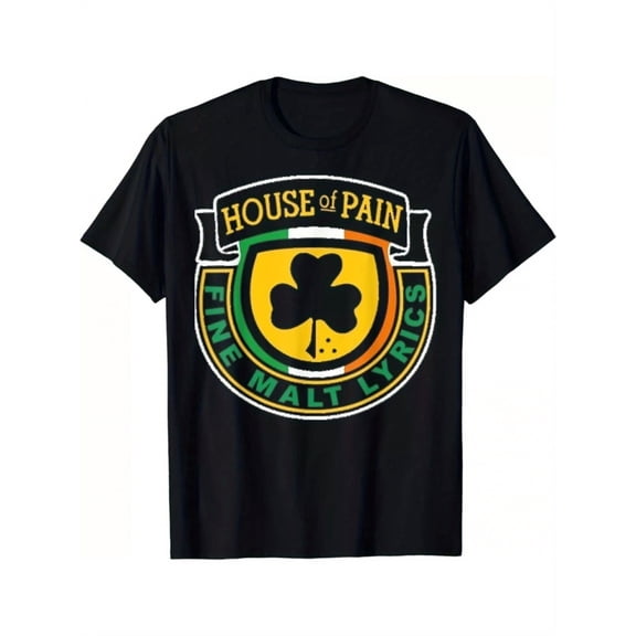 Houses Of Pain Graphic TBirthday HimShirt Birthday Him Unisex Black% Cotton Tee with Bold Shield Logo Holiday Men T Shirt FourBirthday HimLeaf Clover DesignMens Tee Mens Fashion Tee SBirthday