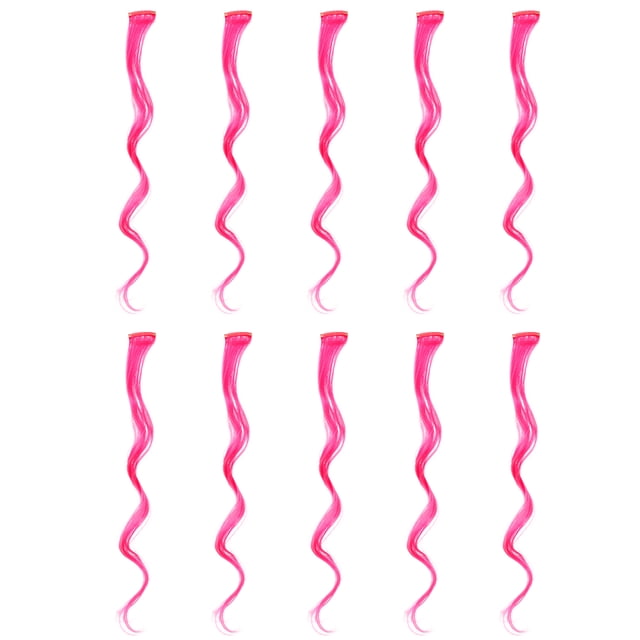 10pcs Curly Wavy Clip in Hair Extensions Long Hair Colored Synthetic Hairpieces