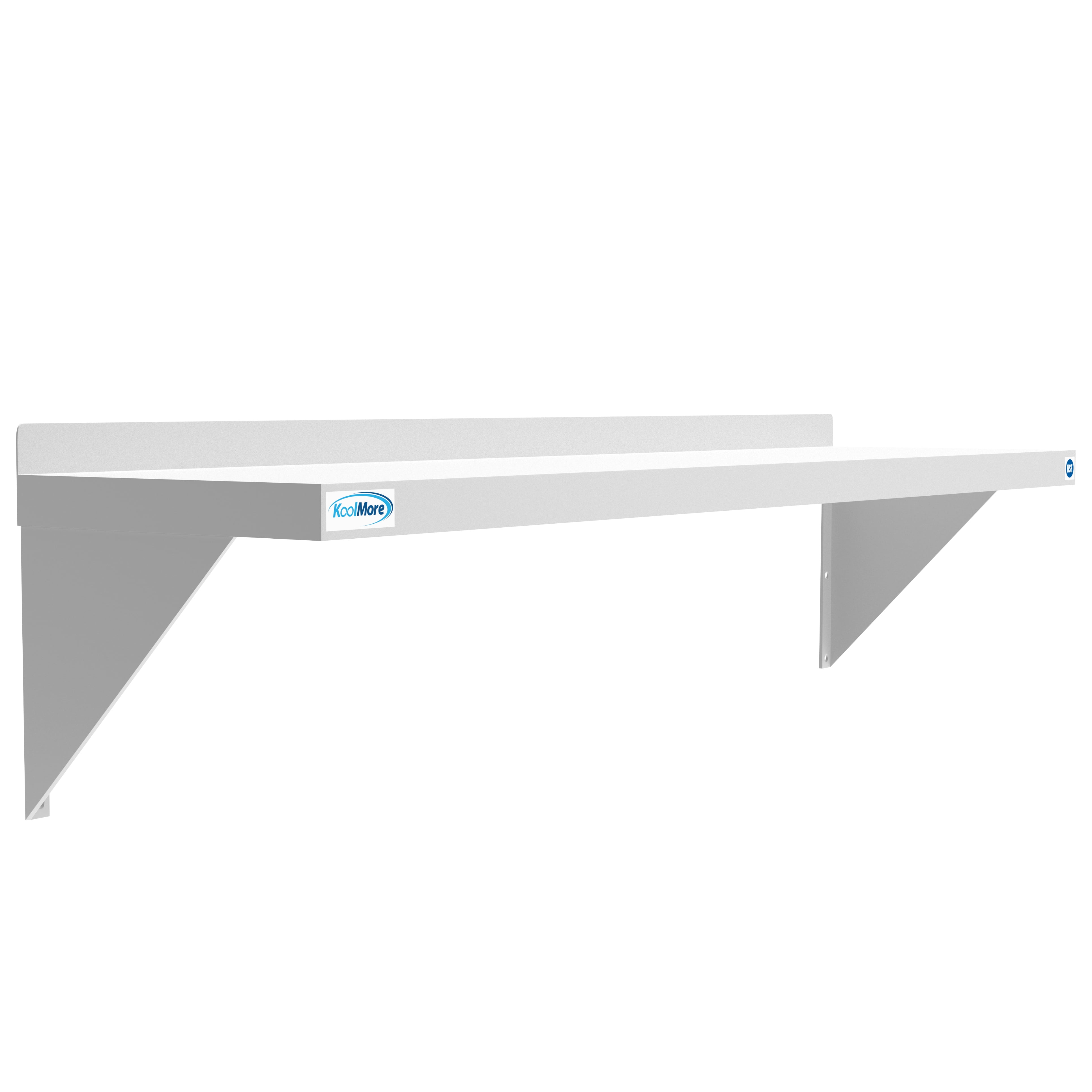 KoolMore 12" x 48" 18-Gauge Stainless-Steel Heavy Duty Wall Shelf.