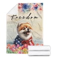 thumbnail image 2 of Freedom Pomeranian on Independence Day 4th of July Cozy Fleece Blanket Pom Dog Lover Gifts Warm Soft Throw Blanket - 01005, 2 of 5