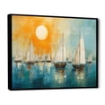 thumbnail image 2 of Designart "Boat modern Coastline I" Boat Floater Framed Canvas Print, 2 of 7