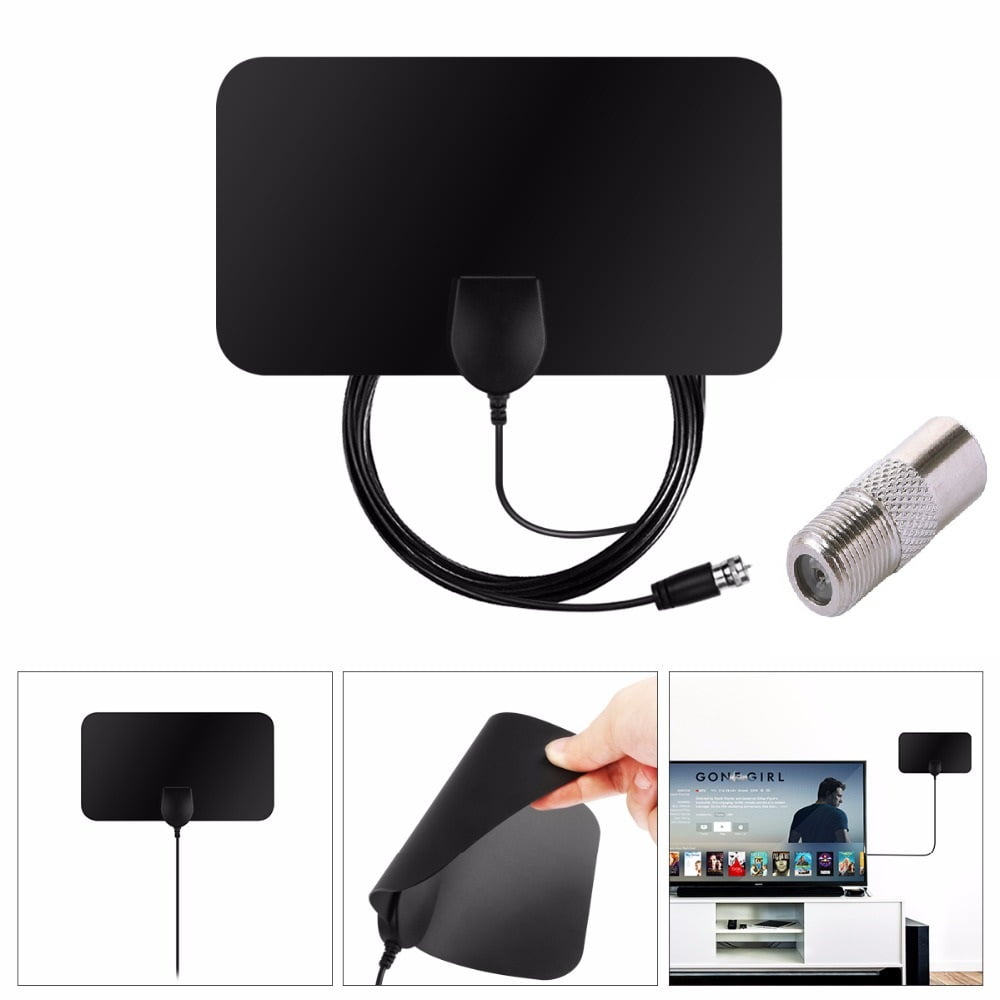 UPDATED 2019 Digital Amplified Indoor HD TV Antenna 80-120 Miles Professional Version All Older TVs for Indoor Amplified Digital TV Support 4K 1080P Amplifier Signal Booster and 15FT Coaxial Cable 
