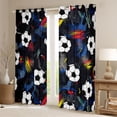 thumbnail image 2 of Castle Fairy Soccer Blackout Curtains Set of 2 (52x84 Each),Ball Gamer Window Curtains, 2 of 6