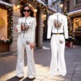 thumbnail image 2 of WhouRiu Girls Christmas Graphic Outfit Sets Fall Winter Long Sleeve Zip Up Jacket Flared Pants Clothes Set 4-14 Years, 2 of 6