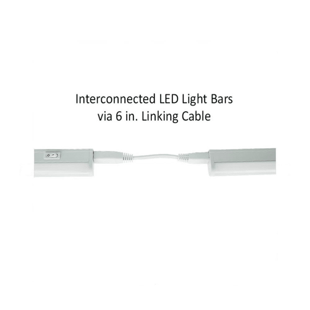 F8816-30-1-Sunset Lighting-16 Inch 7W LED Under Cabinet   White Finish with Opal Glass
