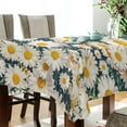 thumbnail image 3 of Floral Daisy Pattern Rectangle Tablecloth, Dust Proof Anti Wrinkle Wipeable Table Cloth Tabletop for of Dinner Kitchen Wedding Holiday Party 60"x120" Home Decor, 3 of 7